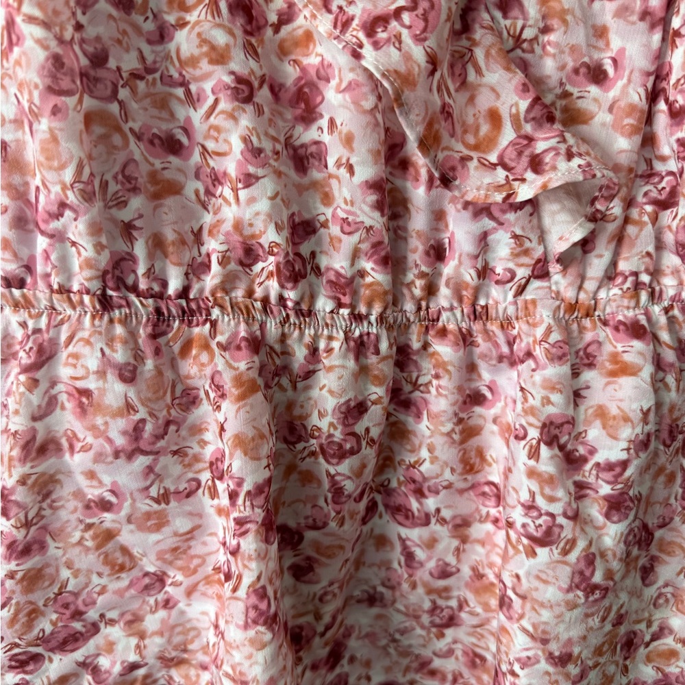 Grace Karin Pink and White Floral Flutter Sleeve Tank Top Blouse | Small | NWT - Picture 4 of 11